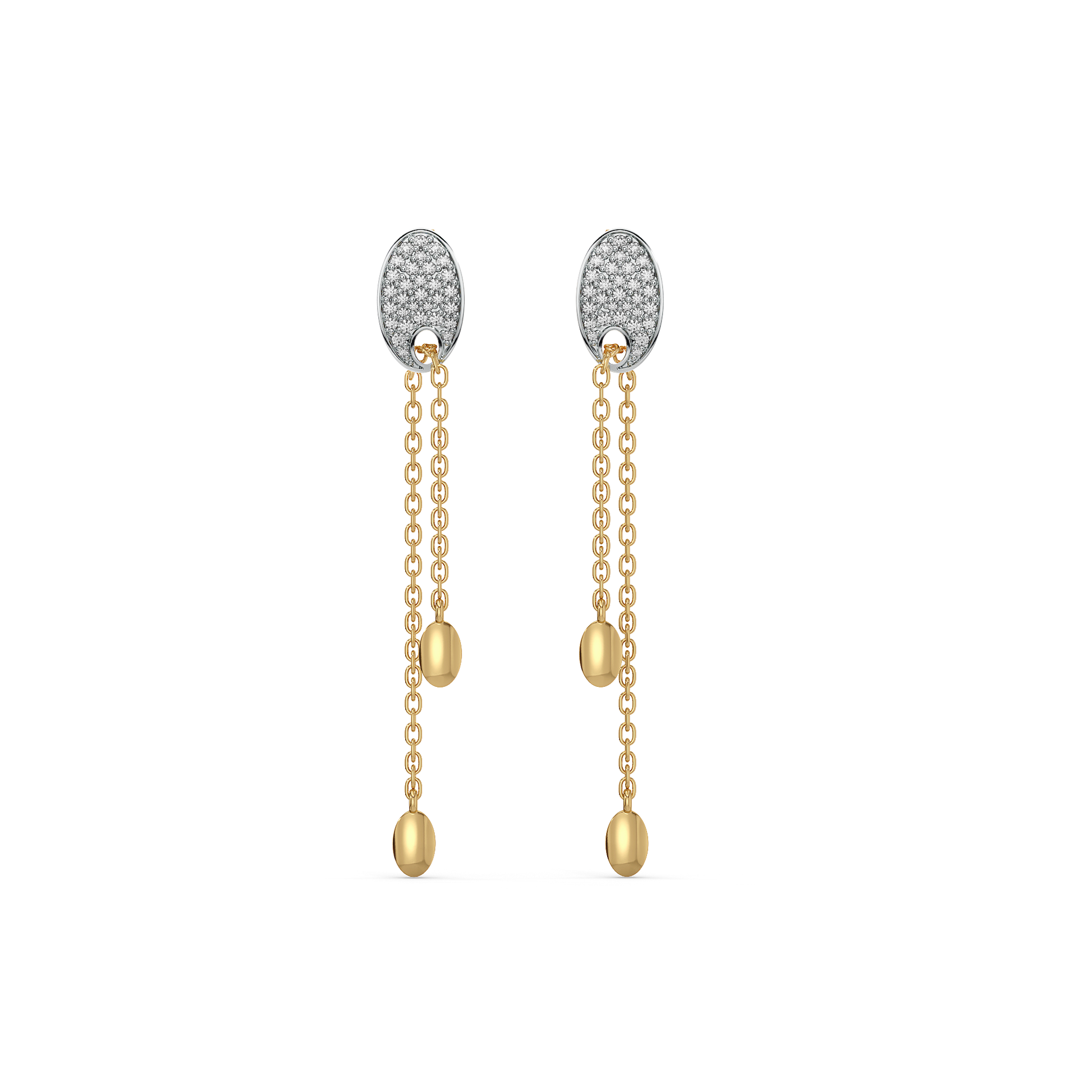 FlexiLink Drop Earrings - 18kt Gold Vermeil Lab Grownd Diamond
