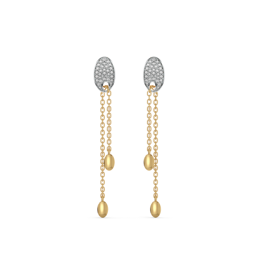 FlexiLink Drop Earrings - 18kt Gold Vermeil Lab Grownd Diamond