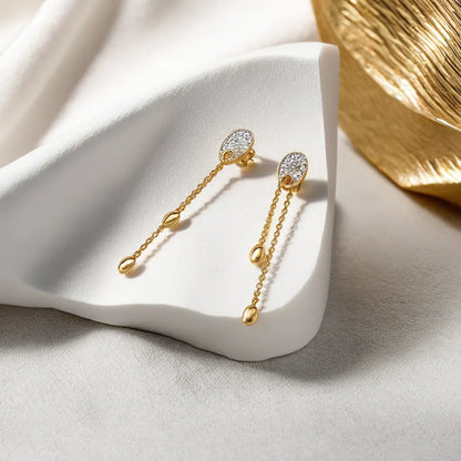 FlexiLink Drop Earrings - 18kt Gold Vermeil Lab Grownd Diamond