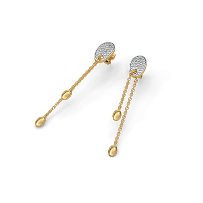 FlexiLink Drop Earrings - 18kt Gold Vermeil Lab Grownd Diamond