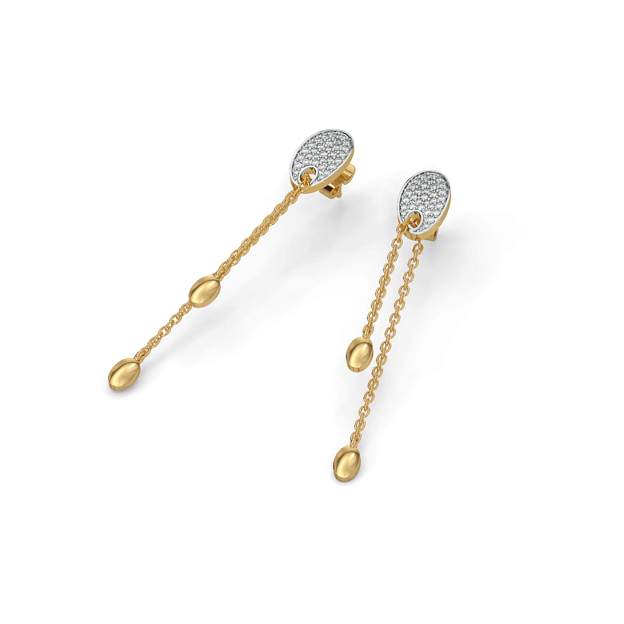 FlexiLink Drop Earrings - 18kt Gold Vermeil Lab Grownd Diamond
