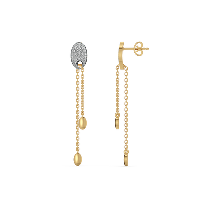 FlexiLink Drop Earrings - 18kt Gold Vermeil Lab Grownd Diamond