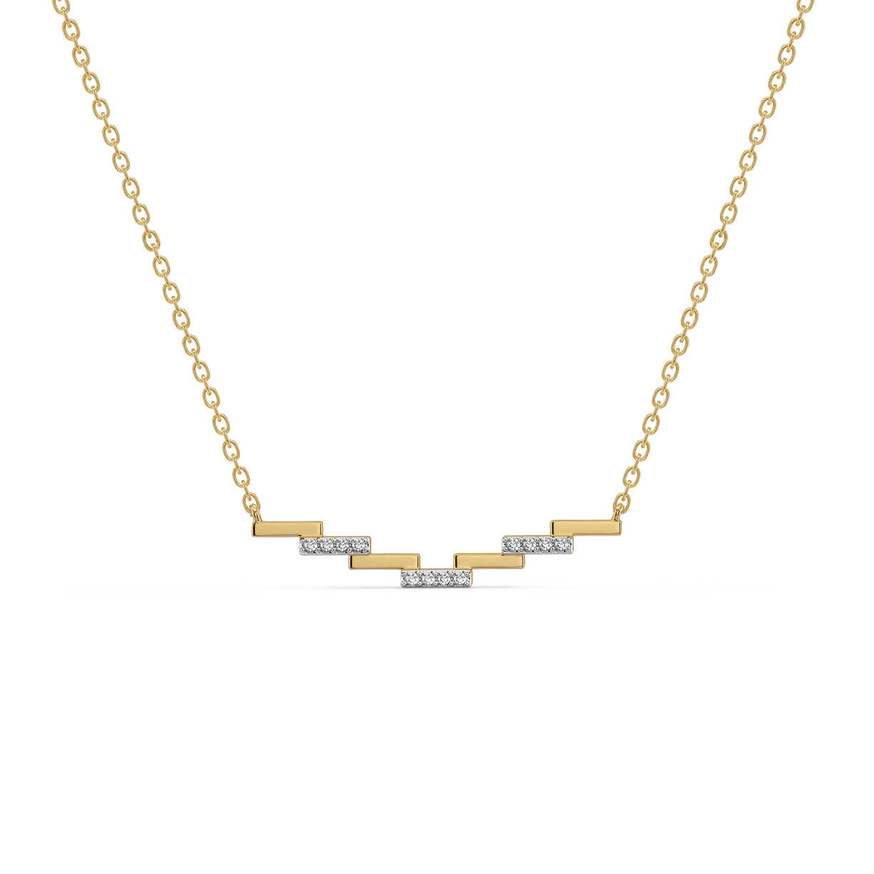 Floating Staircase - 18kt Gold Vermeil Lab Grown Diamond Necklace 