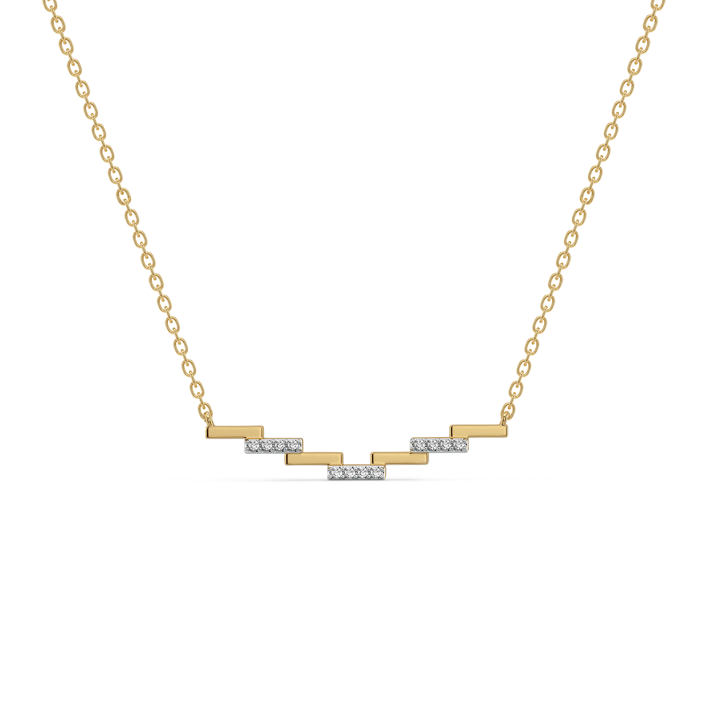Floating Staircase - 18kt Gold Vermeil Lab Grown Diamond Necklace 