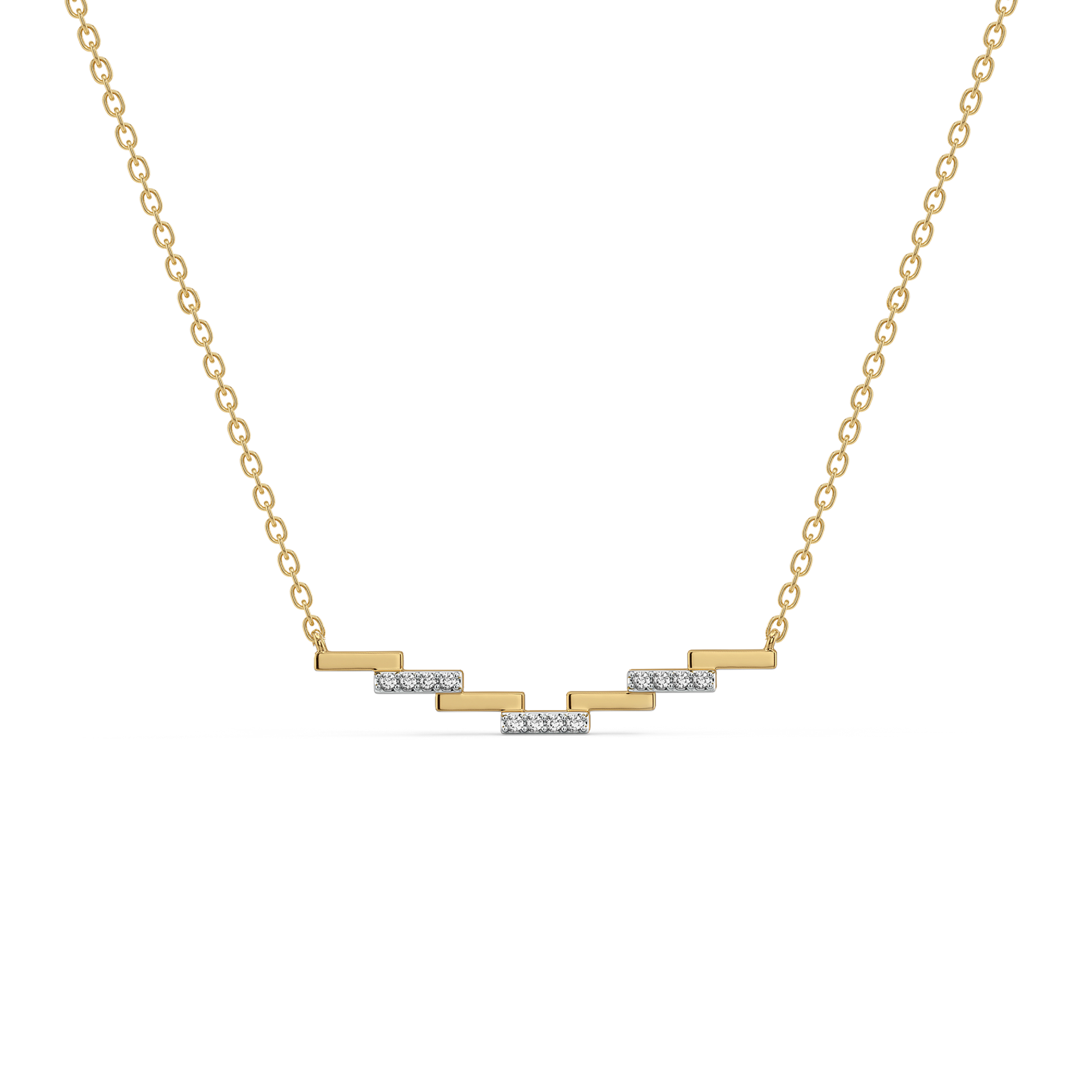 Floating Staircase - 18kt Gold Vermeil Lab Grown Diamond Necklace 
