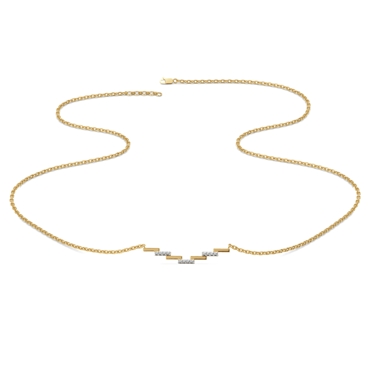 Floating Staircase - 18kt Gold Vermeil Lab Grown Diamond Necklace 