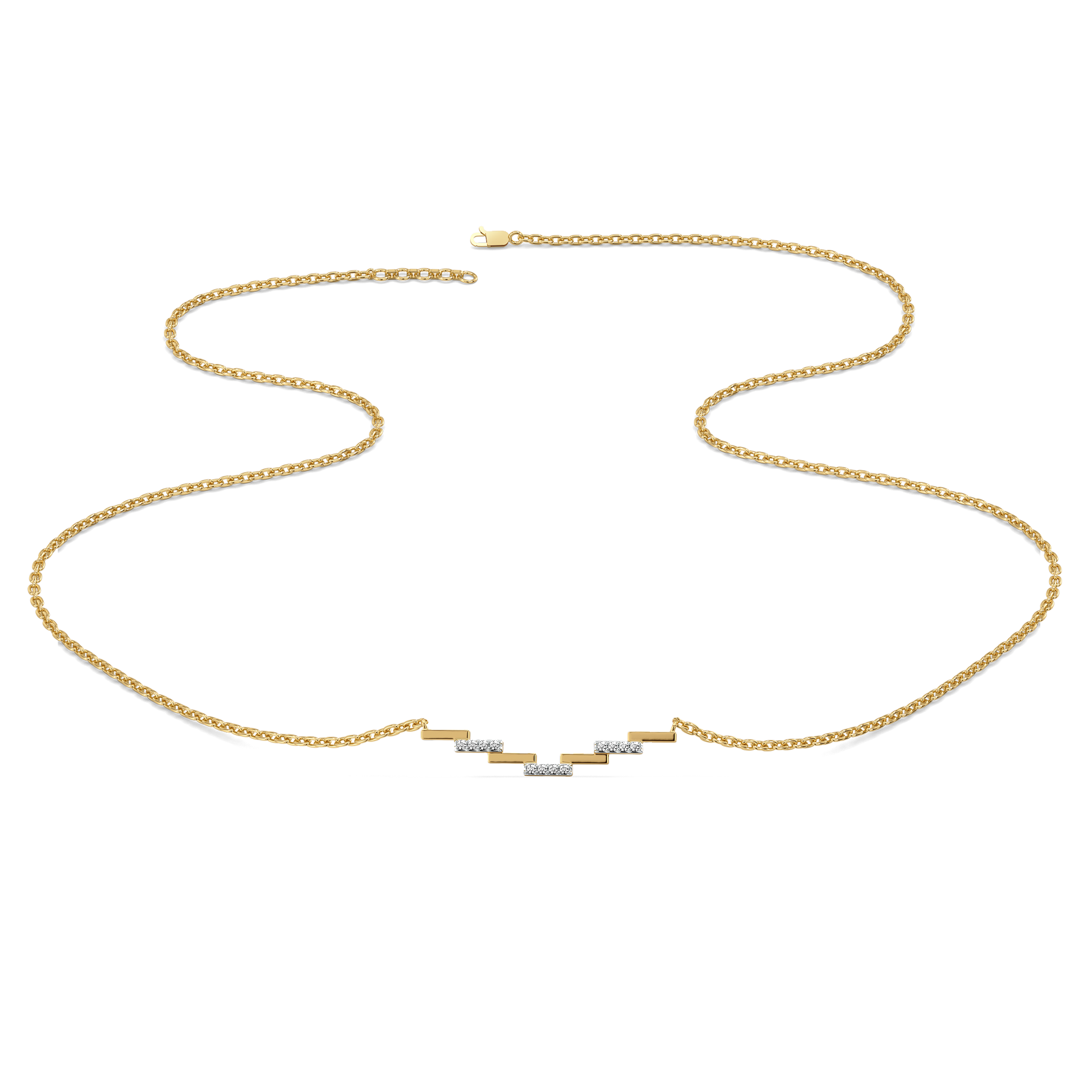 Floating Staircase - 18kt Gold Vermeil Lab Grown Diamond Necklace 