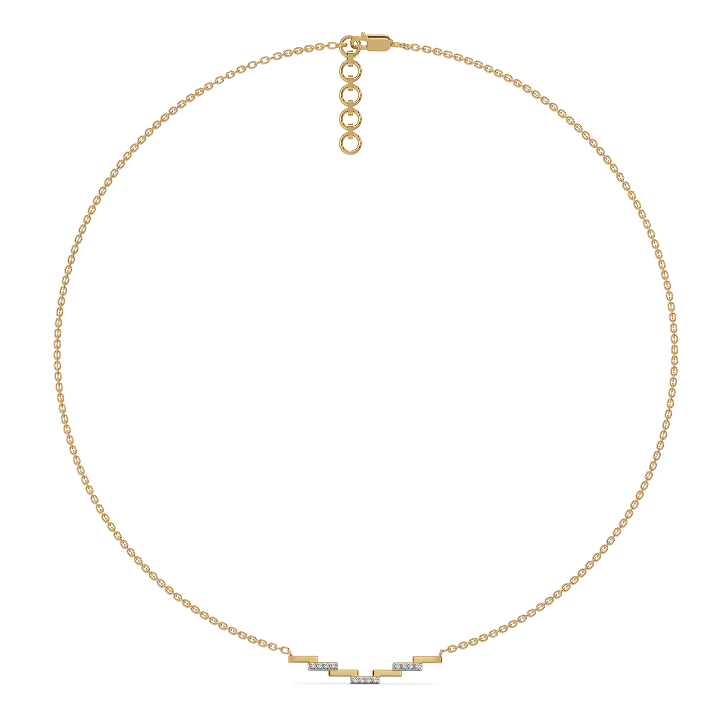 Floating Staircase - 18kt Gold Vermeil Lab Grown Diamond Necklace 