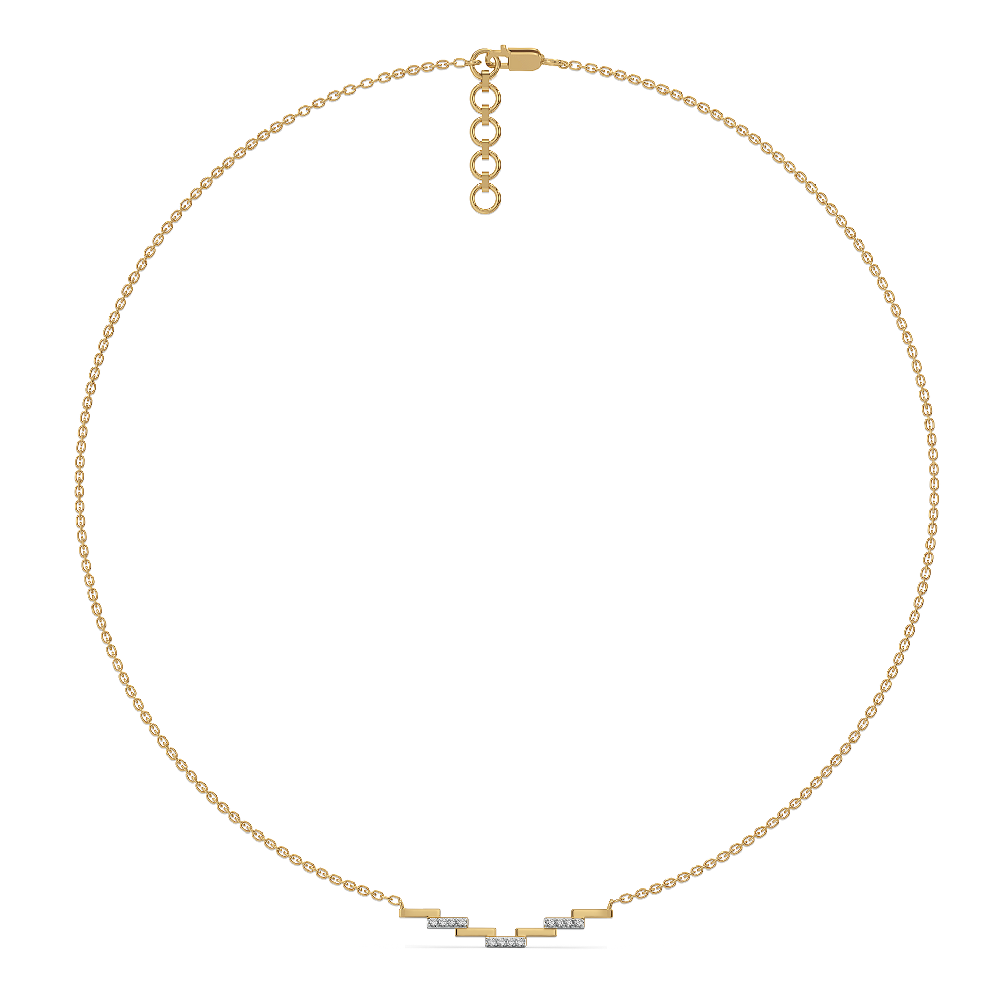 Floating Staircase - 18kt Gold Vermeil Lab Grown Diamond Necklace 