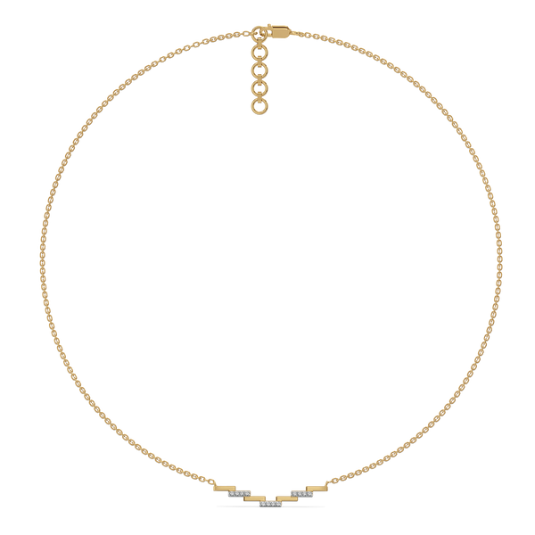Floating Staircase 18kt Gold Vermeil Lab Grown Diamond Necklace Online- Lukson