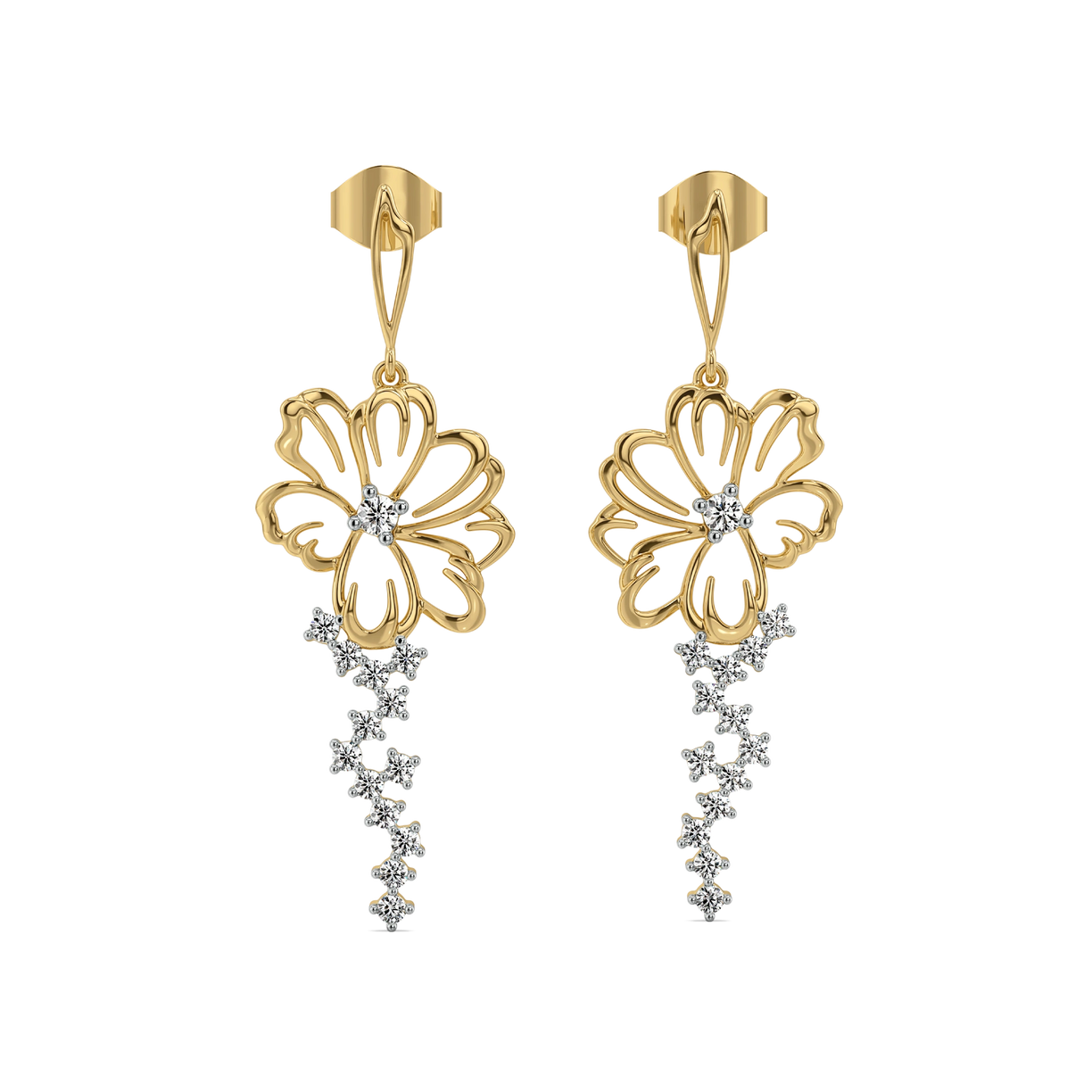 Flora Dewdrops - Lab Diamond Earrings