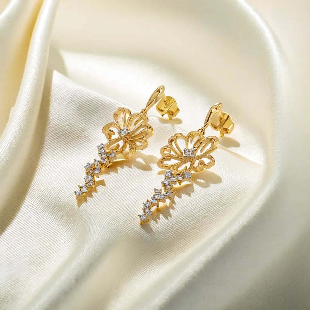 Flora Dewdrops - 18kt Gold Vermeil Lab Grown Diamond Earrings