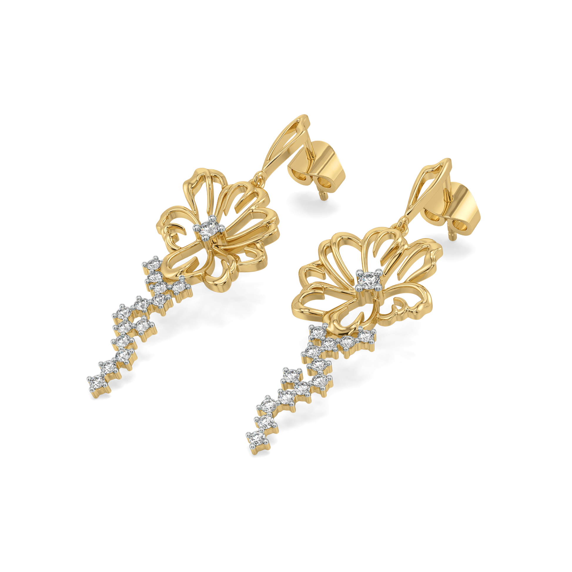 Flora Dewdrops - 18kt Gold Vermeil Lab Grown Diamond Earrings
