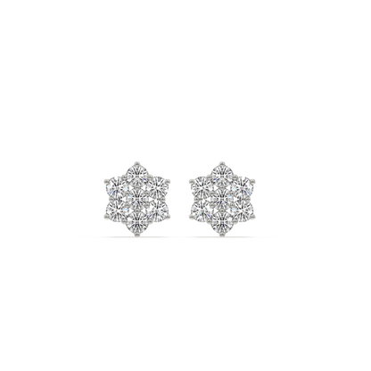 Floral Essence Studs - 925 sterling silver Lab Grown Diamond Earrings