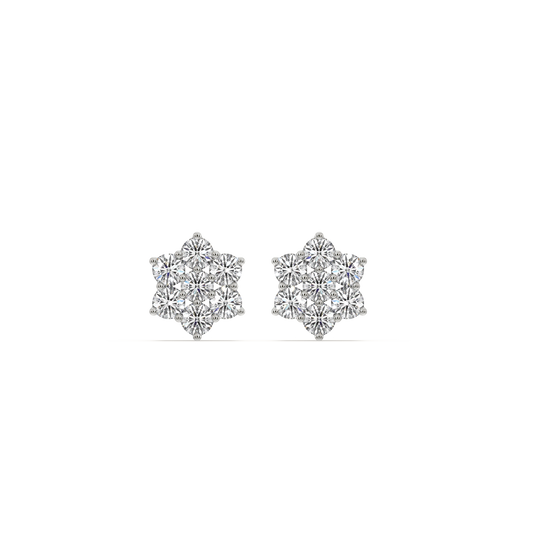 Floral Essence Studs - 925 sterling silver Lab Grown Diamond Earrings