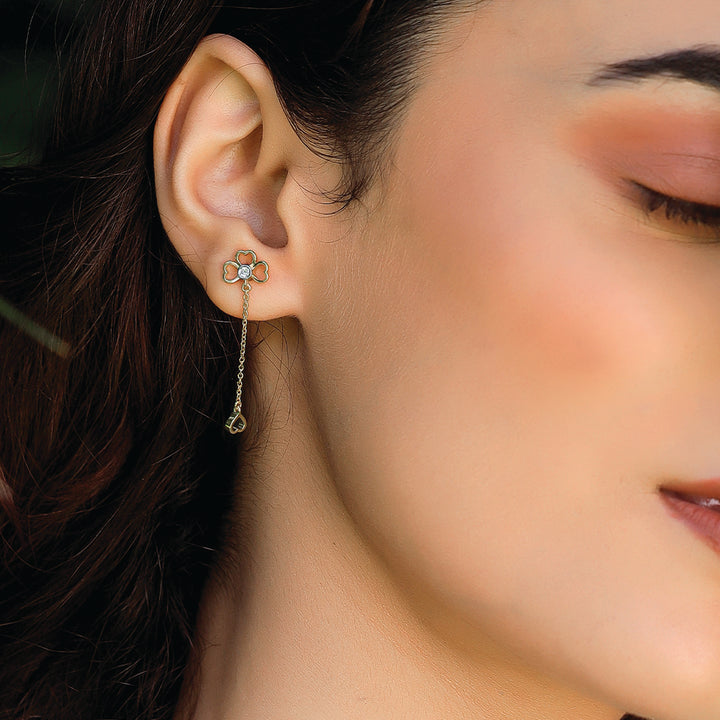 Four Leaf Cascade - 18kt Gold Vermeil Lab Grown Diamond Earrings