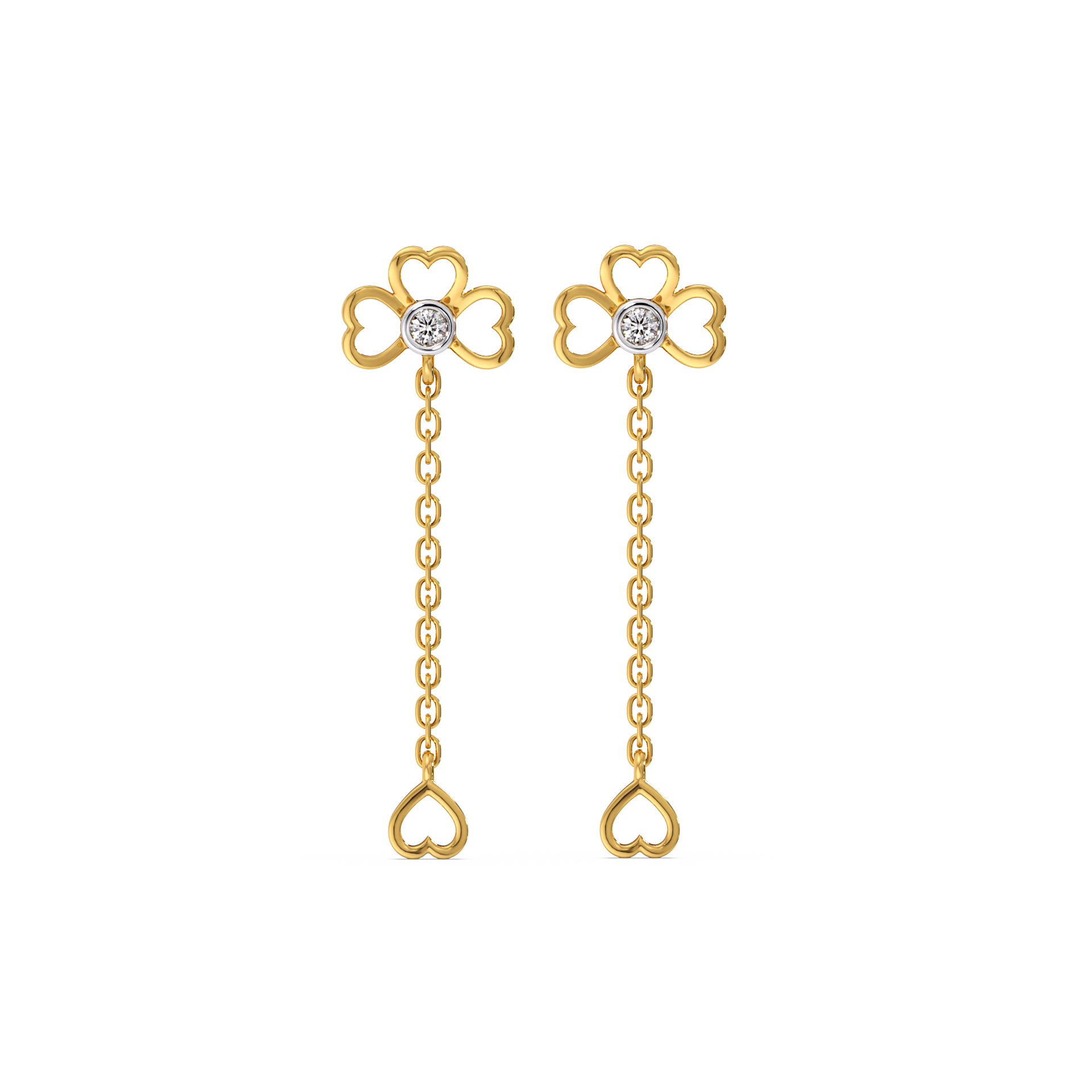 Four Leaf Cascade - 18kt Gold Vermeil Lab Grown Diamond Earrings