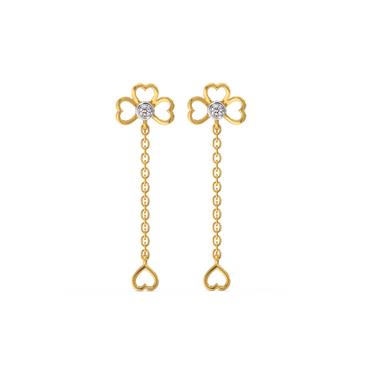 Four Leaf Cascade - 18kt Gold Vermeil Lab Grown Diamond Earrings