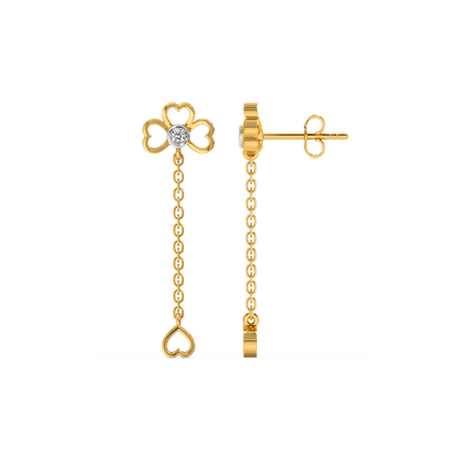 Four Leaf Cascade - 18kt Gold Vermeil Lab Grown Diamond Earrings