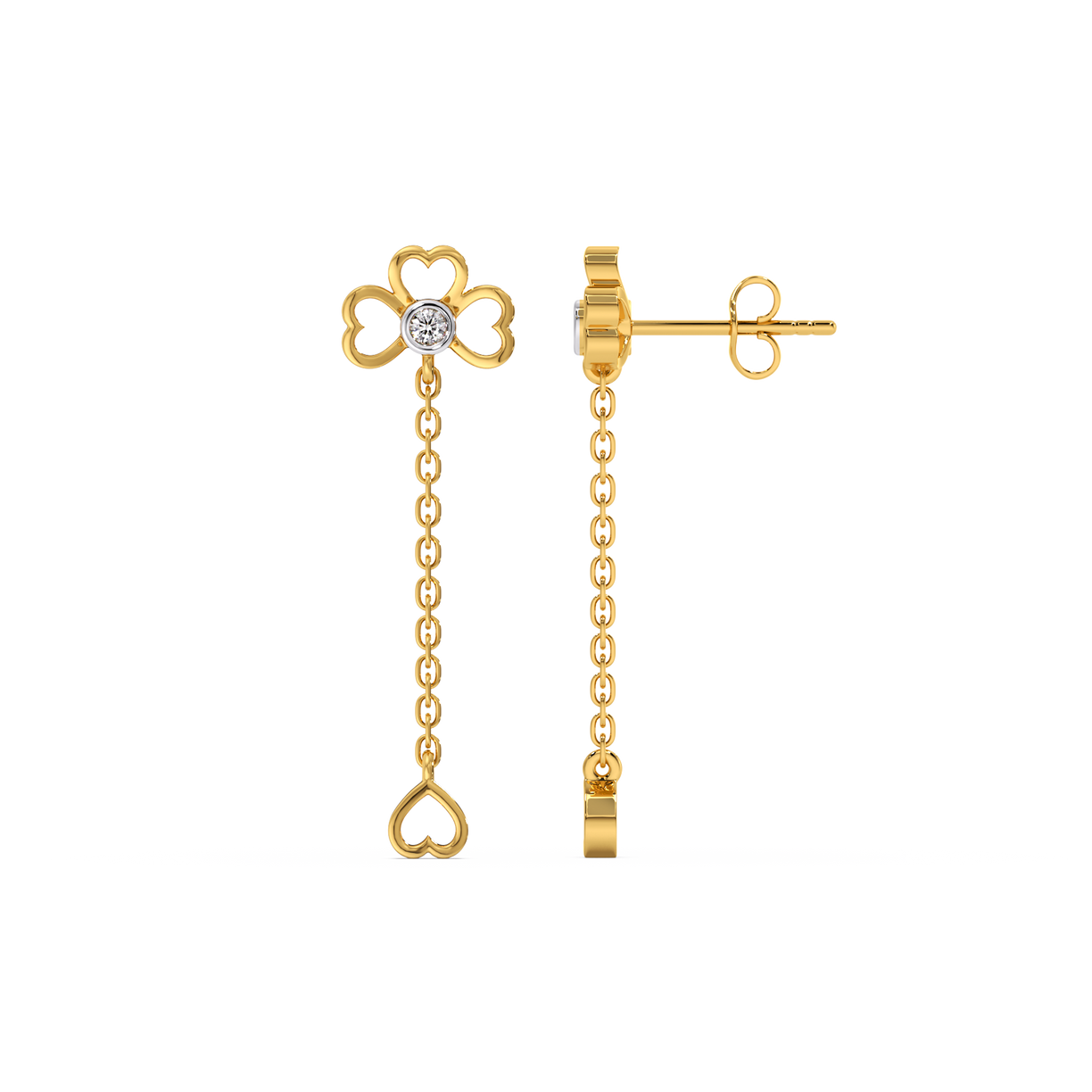 Four Leaf Cascade - 18kt Gold Vermeil Lab Grown Diamond Earrings