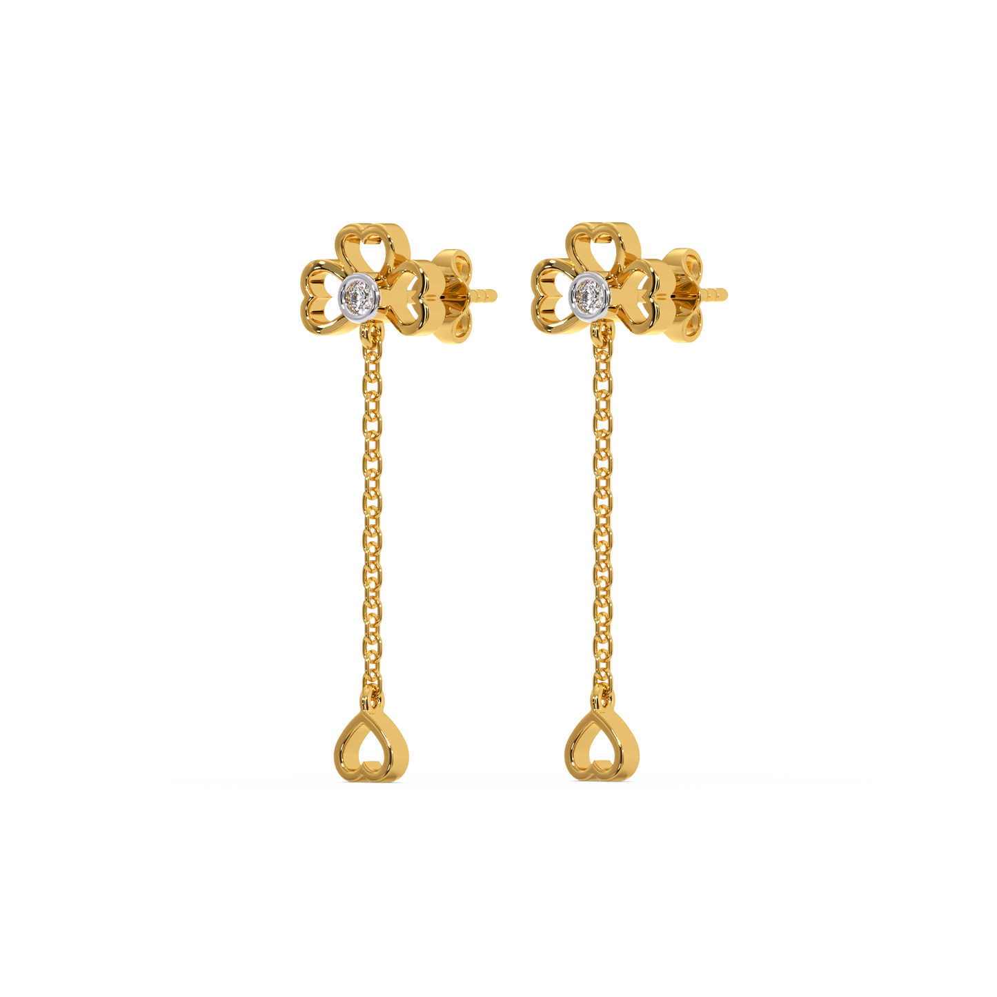Four Leaf Cascade - 18kt Gold Vermeil Lab Grown Diamond Earrings