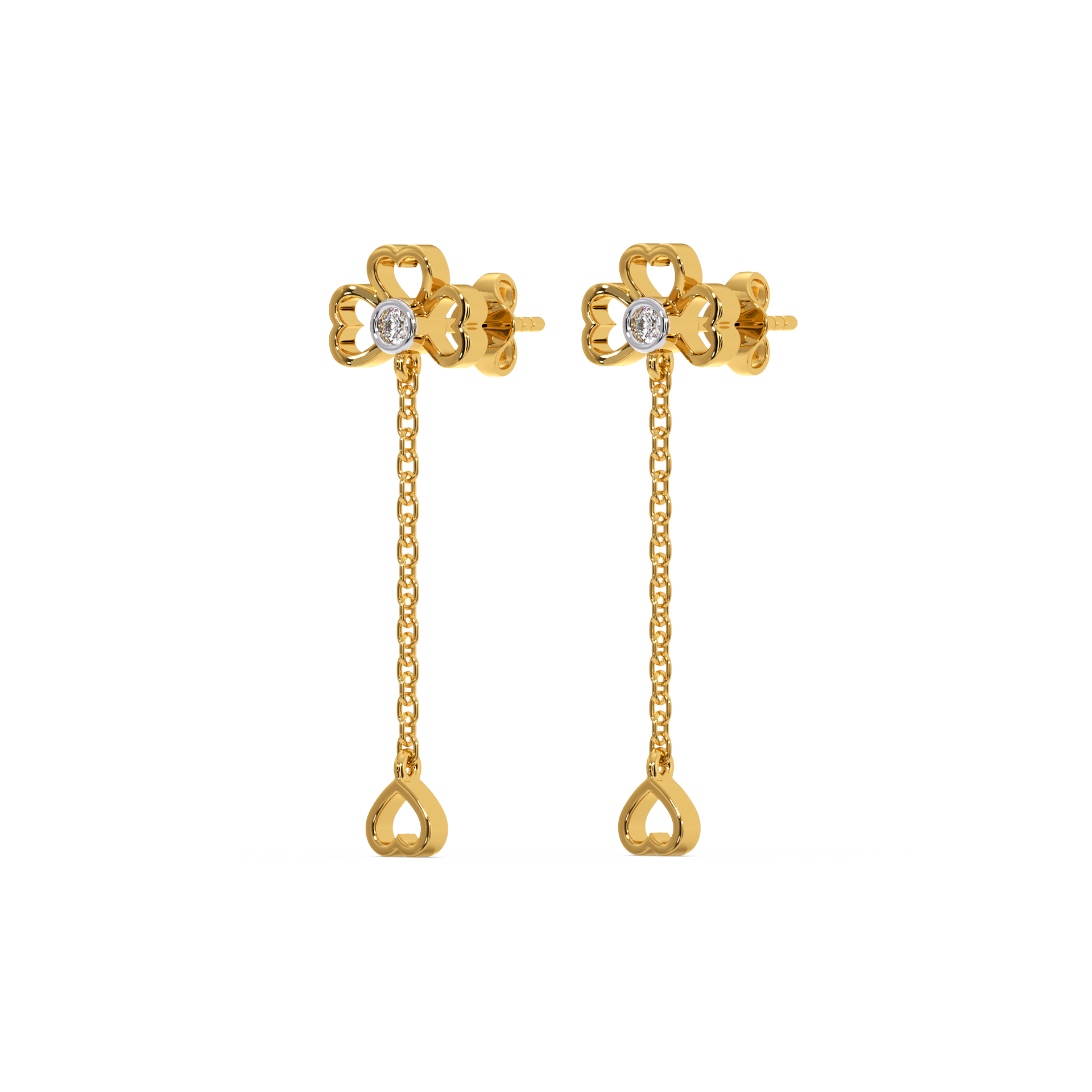 Four Leaf Cascade - 18kt Gold Vermeil Lab Grown Diamond Earrings