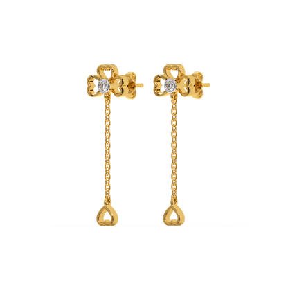 Four Leaf Cascade - 18kt Gold Vermeil Lab Grown Diamond Earrings