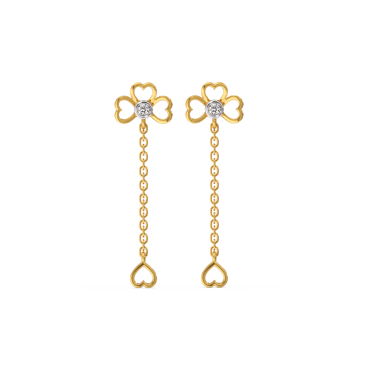 Four Leaf Cascade - 18kt Gold Vermeil Lab Grown Diamond Earrings