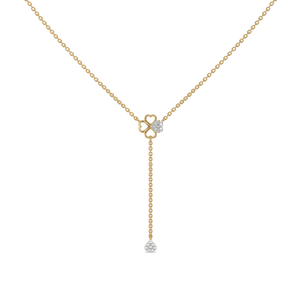 Four Leaf Cascade - Lab Diamond Lariat Necklace