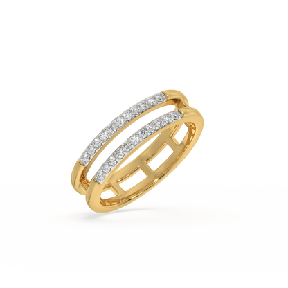Fusion Band - 18kt Gold Vermeil Lab Grown Diamond Ring