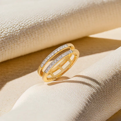 Fusion Band - 18kt Gold Vermeil Lab Grown Diamond Ring