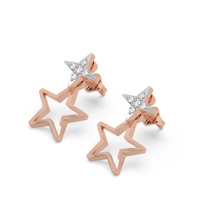 Galaxy Charm Ear Jacket - 18kt Rose Gold Vermeil Lab Grown Diamond Earrings