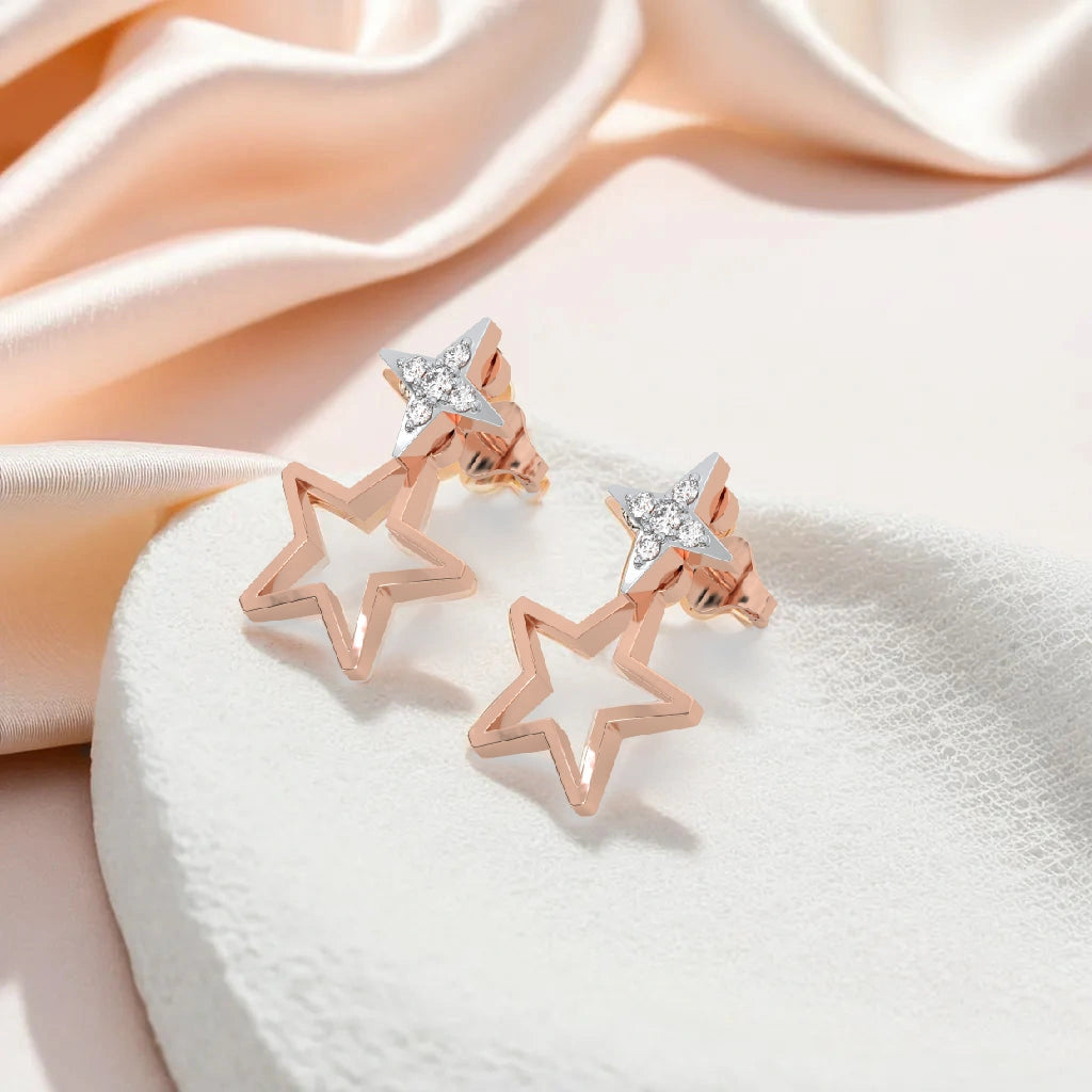 Galaxy Charm Ear Jacket - Lab Diamond Earrings