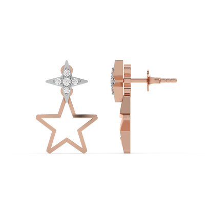 Galaxy Charm Ear Jacket - 18kt Rose Gold Vermeil Lab Grown Diamond Earrings