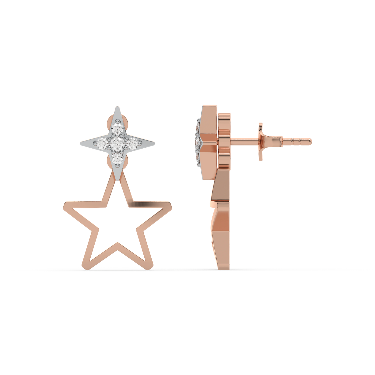 Galaxy Charm Ear Jacket - Lab Diamond Earrings