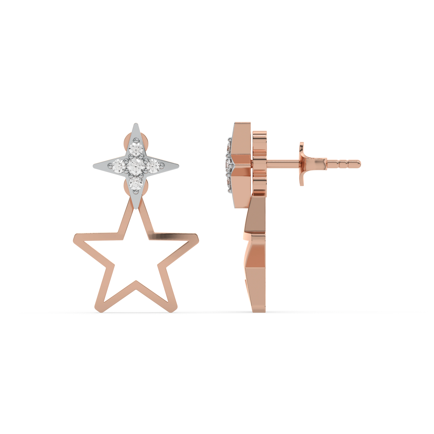 Galaxy Charm Ear Jacket - Lab Diamond Earrings