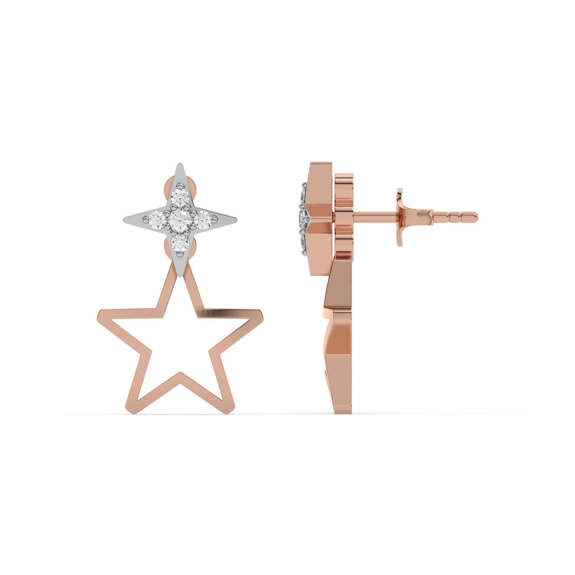 Galaxy Charm Ear Jacket - Lab Diamond Earrings