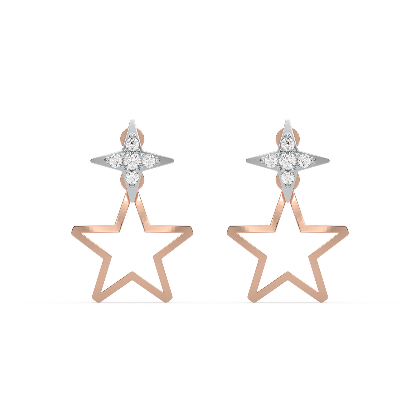 Galaxy Charm Ear Jacket - 18kt Rose Gold Vermeil Lab Grown Diamond Earrings