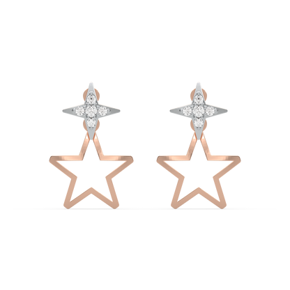 Galaxy Charm Ear Jacket - 18kt Rose Gold Vermeil Lab Grown Diamond Earrings
