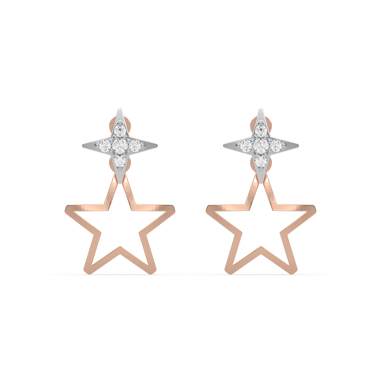 Galaxy Charm Ear Jacket - Lab Diamond Earrings