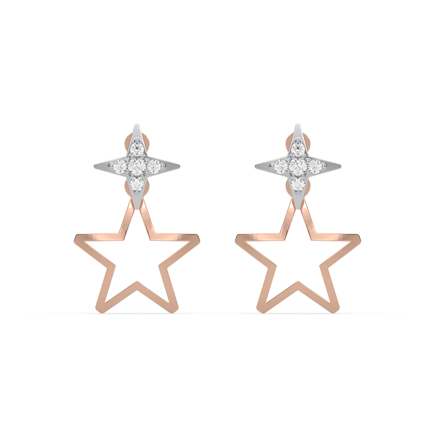 Galaxy Charm Ear Jacket - Lab Diamond Earrings