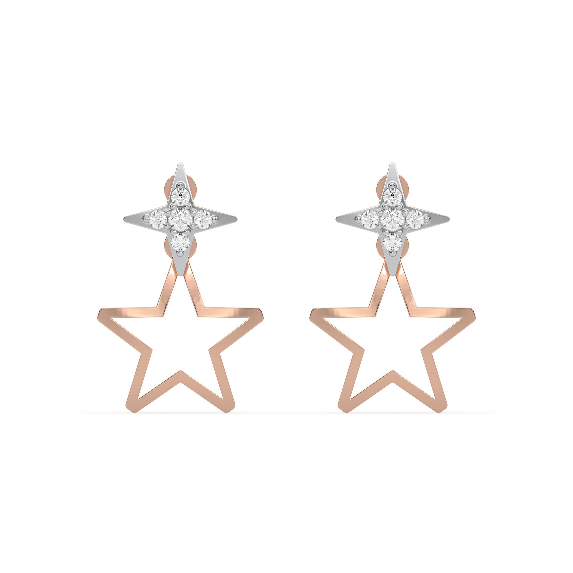 Galaxy Charm Ear Jacket - Lab Diamond Earrings