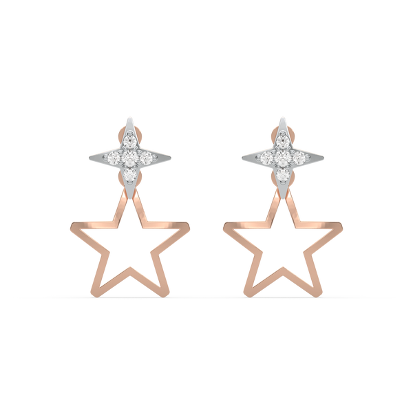 Lukson lab grown diamond galaxy charm earrings