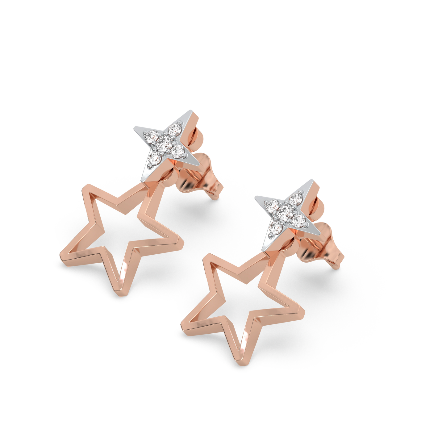 Galaxy Charm Ear Jacket - Lab Diamond Earrings