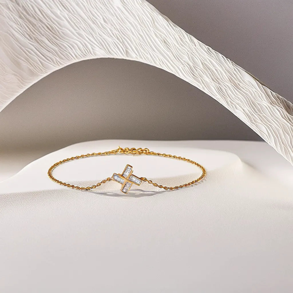 Geometric Glow - 18kt Gold Vermeil Lab Grown Diamond Bracelet