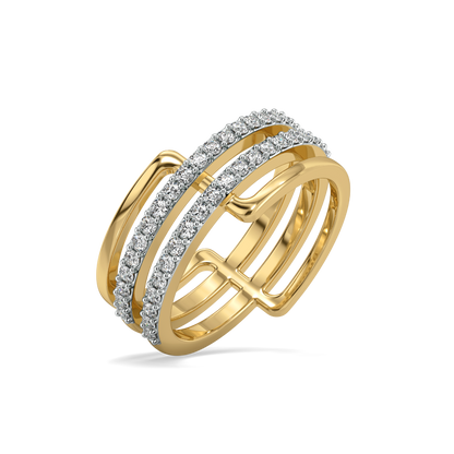 Geometric Statement Cocktail Ring-18kt Gold Vermeil Lab Grown Diamond Ring