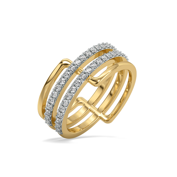 Lukson Geometric Statement Lab Grown  Diamond Cocktail Ring