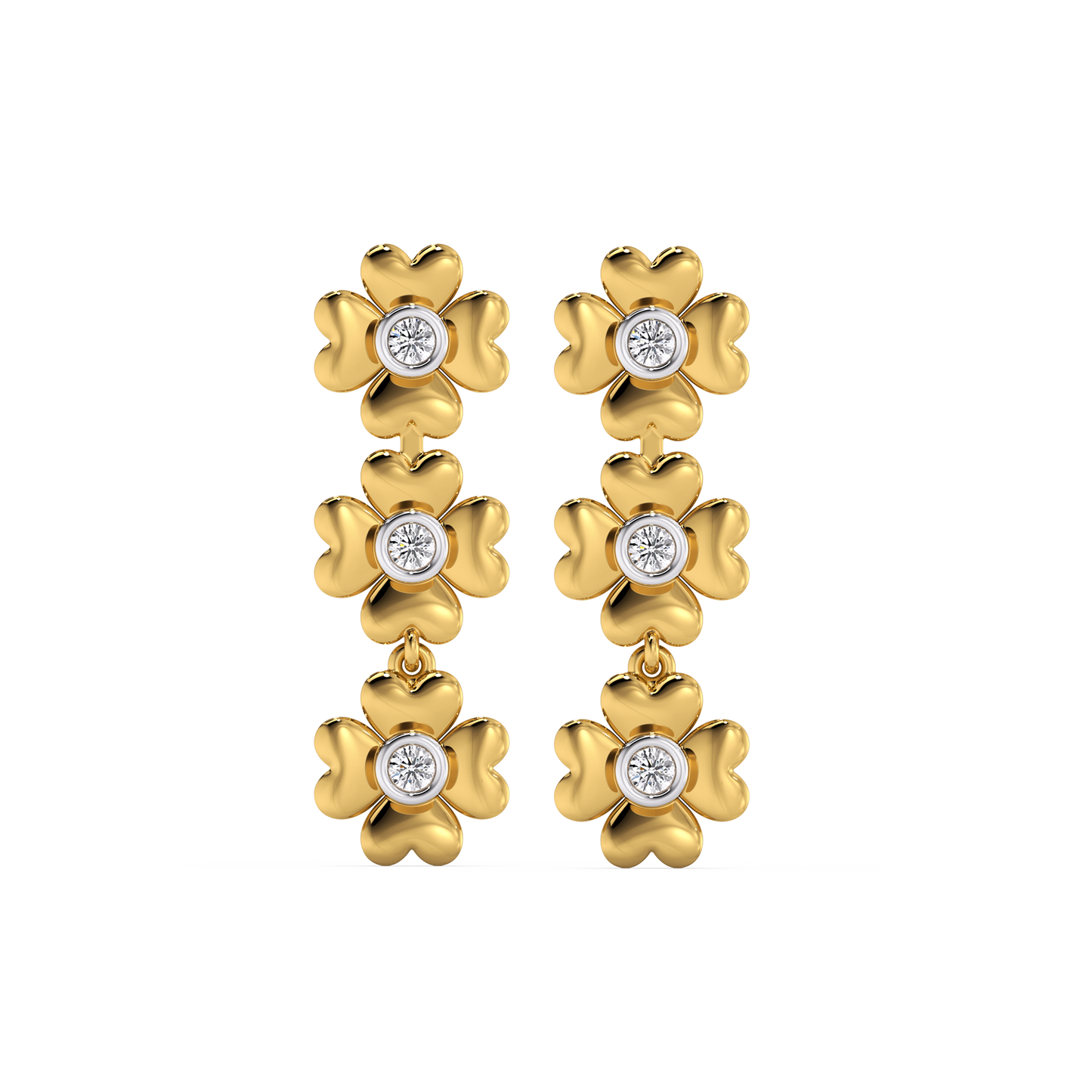 Golden Glow Petal Drops - 18kt Gold Vermeil Lab Grown Diamond Earrings