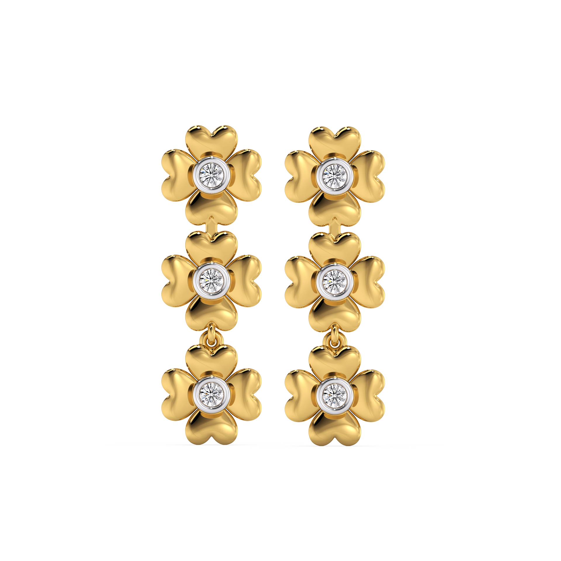 Golden Glow Petal Drops - 18kt Gold Vermeil Lab Grown Diamond Earrings