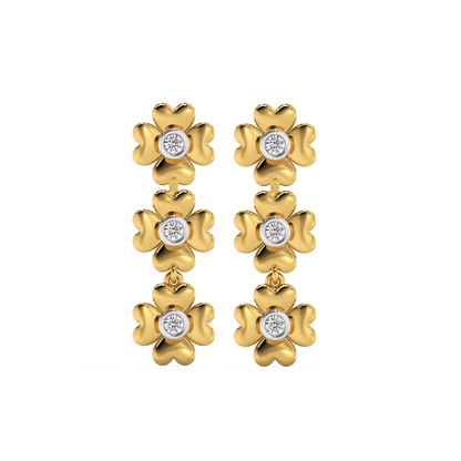 Golden Glow Petal Drops - 18kt Gold Vermeil Lab Grown Diamond Earrings